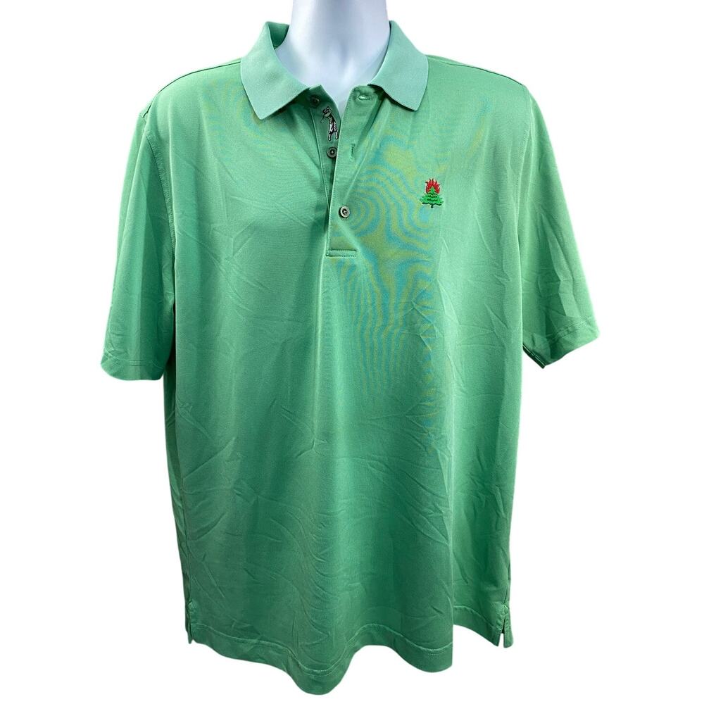 Bobby Jones XH20 Polo Shirt – Green Golf & Tree Designs Poly Spandex Size L